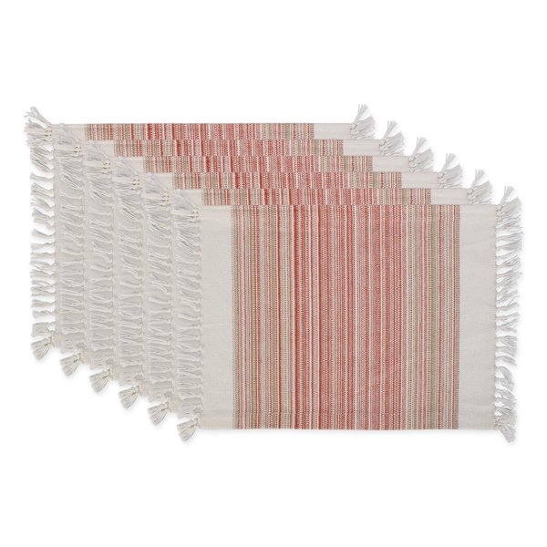 Fastfood Pimento Striped Fringed Placemat FA2567895
